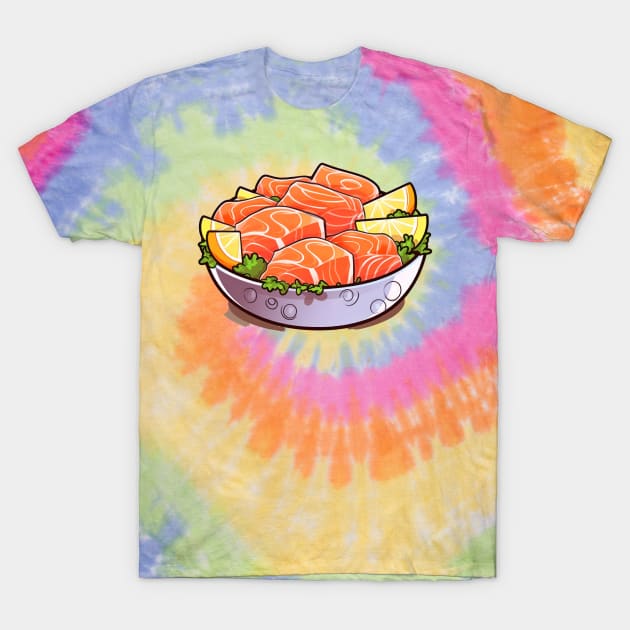 Feeling fancy with this fresh Japanese salmon sashimi T-Shirt by Pixel Poetry